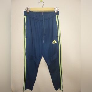 adidas Gray Sweatpants with Tapered Fit and Contrasting White Stripes